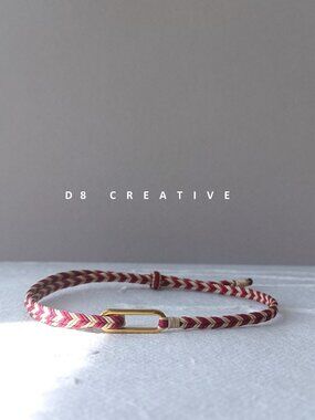 New men's Hand-Braided Cord with stainless steel bracelet